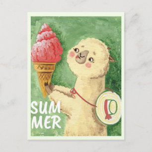 Cartão Postal Summer Llama