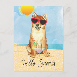 Cartão Postal Summer Shiba Inu