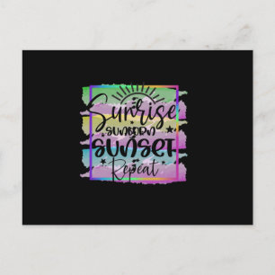 Cartão Postal Summer Sunrise Sunset Repetir
