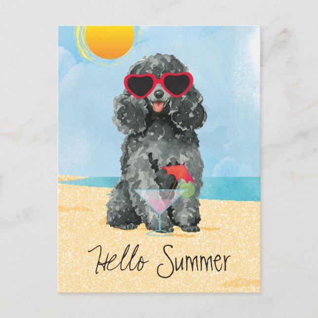 Cartão Postal Summer Toy Poodle (Frente)