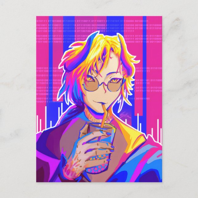 Cartão Postal Summer vibe Anime (Frente)
