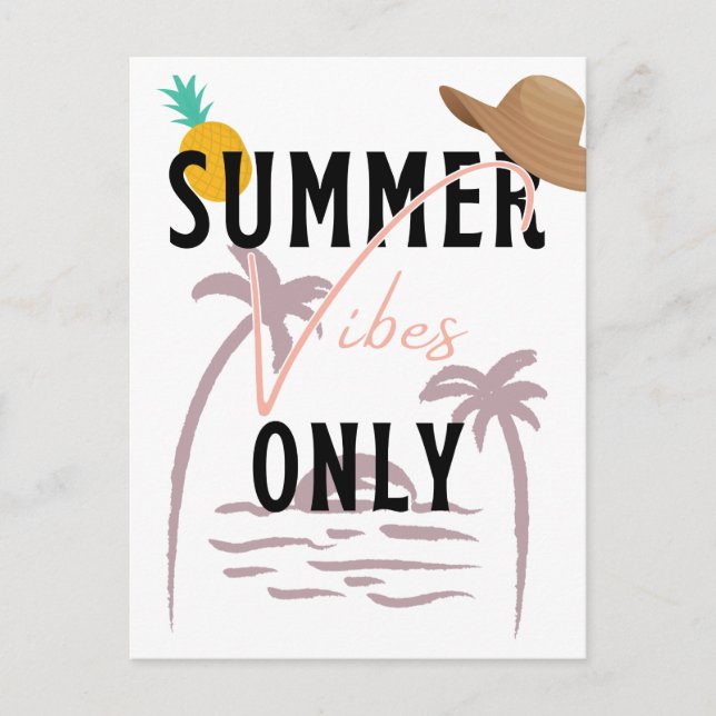 Cartão Postal Summer Vibes Only Beach (Frente)