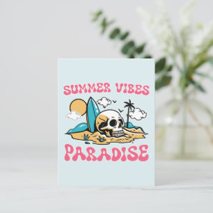Cartão Postal Summer Vibes Paraíso - Crânio