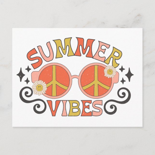 Cartão Postal Summer Vibes Peace Sunglass (Frente)