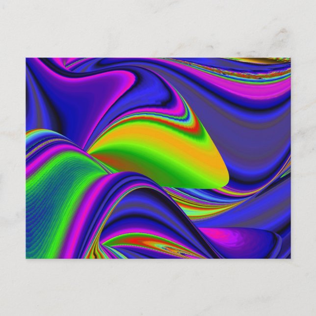 Cartão Postal Summerrainbow, Abstrato 3D Rainbowart (Frente)