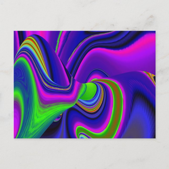 Cartão Postal Summerrainbow, Abstrato 3D Rainbowart (Frente)
