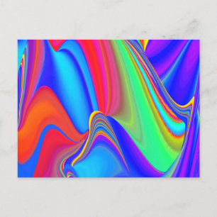 Cartão Postal Summersense, Abstrato 3D Rainbowart