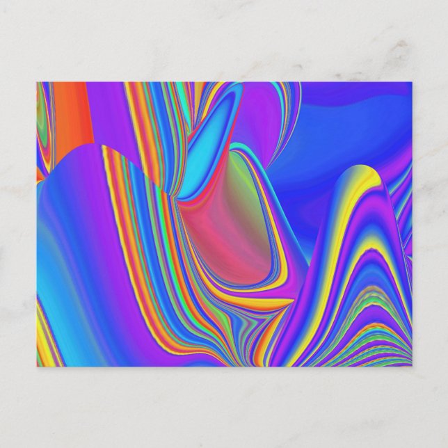 Cartão Postal Summersense, Abstrato 3D Rainbowart (Frente)