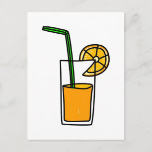 Cartão Postal sumo de laranja