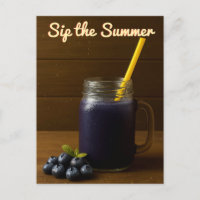 Sumo de mirtilo - Cartão-postal "Sip the Summer"
