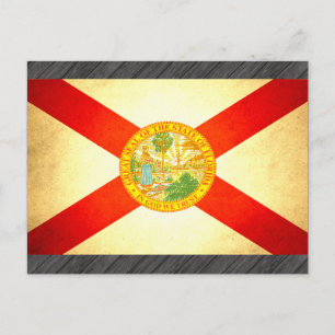 Cartão Postal Sun beijou a Flórida Flag