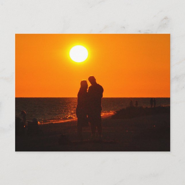 Cartão postal Sun Casal Silhouette Love Sanibel Su (Frente)