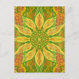Cartão Postal Sun Flower Bohemian Floral Helianthus Sunflower