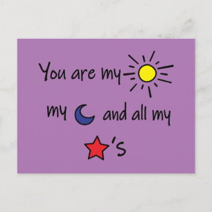 Cartão Postal Sun-Moon-and-Stars-