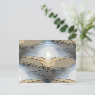 CARTÃO POSTAL SUN SOBRE A ABSTRATO COLINAS