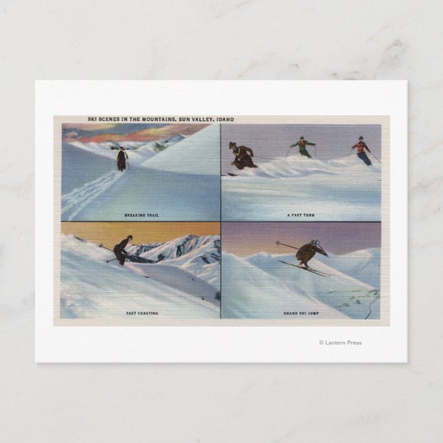 Cartão Postal Sun Valley, ID - Ski (Frente)