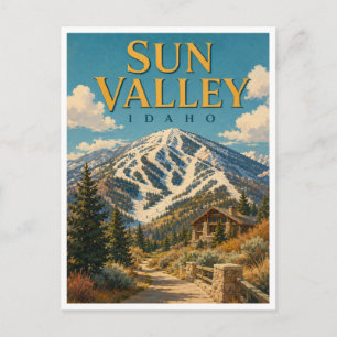 Cartão Postal Sun Valley Idaho Bald Mountain GeoSaga