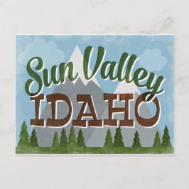 Cartão Postal Sun Valley Idaho Divertimento Retro Montanhas Snow