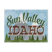Sun Valley Idaho Divertimento Retro Montanhas Snow