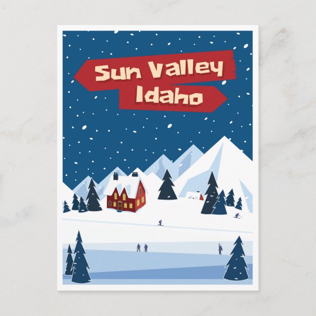 Cartão Postal Sun Valley, Idaho, Ski (Frente)