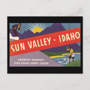 Cartão Postal Sun Valley Idaho_Viagens vintage Poster