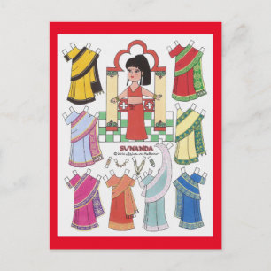 Cartão Postal Sunanda, Cartaz de Boneca de Papel da Índia