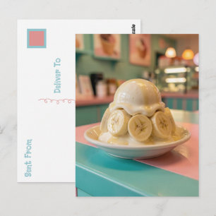 Cartão Postal Sundae de Banana de Resina   Mantendo Contato