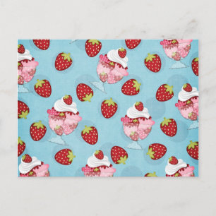 Cartão Postal sundae de morango