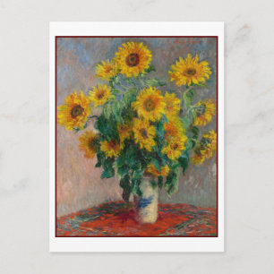 Cartão Postal Sunflower Claude Monet Fine Art Ainda Vida