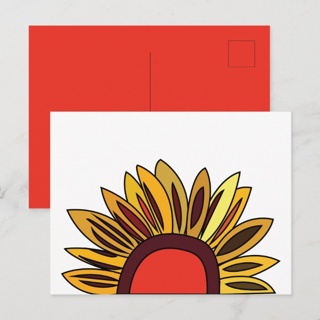 Cartão Postal Sunflower Floral (Frente/Verso)