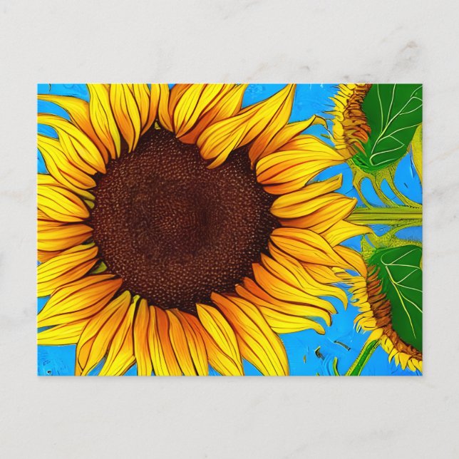 Cartão Postal Sunflower, França (Frente)