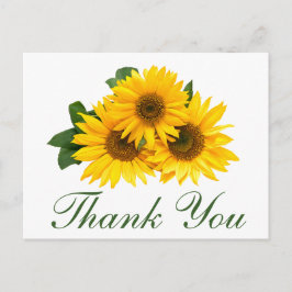 Cartão Postal Sunflower Obrigado A Elegante Casamento Floral Ama