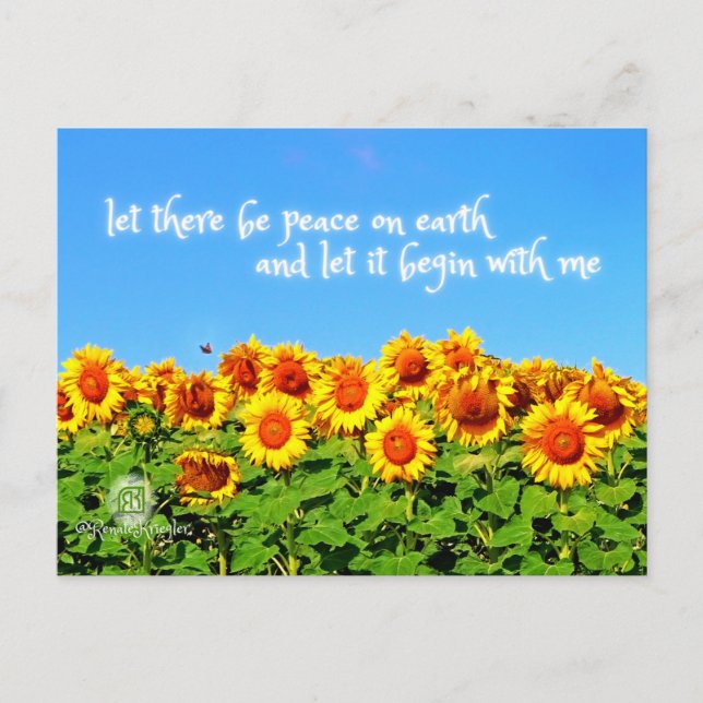 Cartão Postal Sunflower Peace para a Ucrânia (Frente)