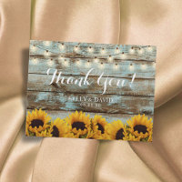 Sunflower String Lights Casamento vintage Obrigado