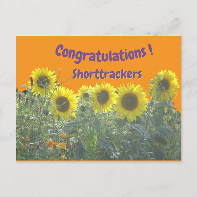 Cartão Postal Sunflowers Congratulations Cust. Text Postcard (Frente)