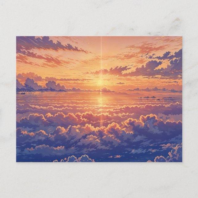 Cartão Postal Sunlit Atmosphere - Vibrant Illustration Art Style (Frente)