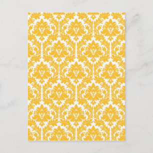 Cartão Postal Sunny Yellow Damask