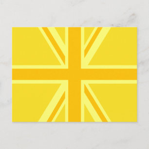 Cartão Postal Sunny Yellow Union Jack British Flag Decor