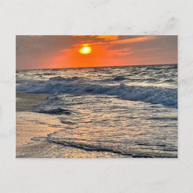Cartão postal Sunrise e Ondas Choppy (Frente)
