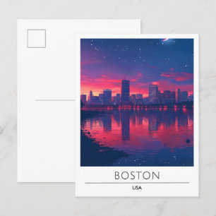 Cartão Postal Sunrise em Boston Massachusetts EUA Viagem