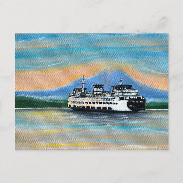 Cartão Postal Sunrise Ferry Painting (Frente)