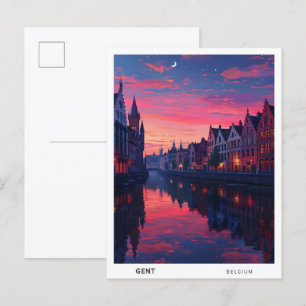 Cartão Postal Sunrise na Gent Belgium Viagem