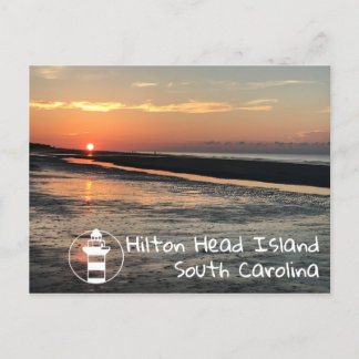 Cartão Postal Sunrise na praia | Cartão-postal Hilton Head