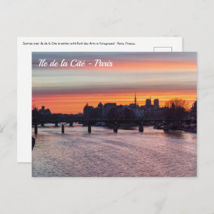 Cartão Postal Sunrise sobre Ile de la Cite e Notre Dame - Paris
