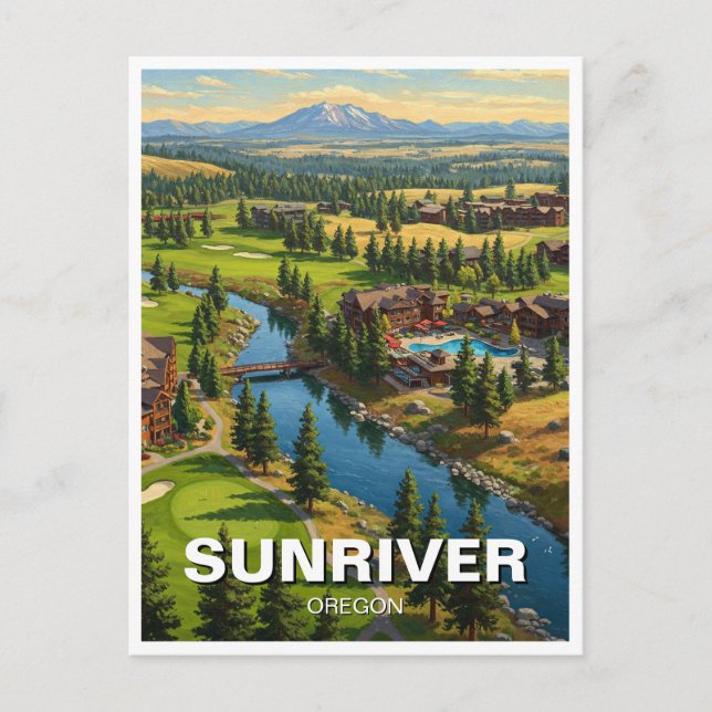 Cartão Postal Sunriver Oregon Viagem (Frente)