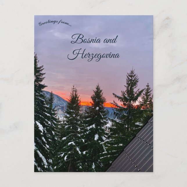 Cartão Postal Sunset at Sisava Bosnia and Herzegovina (Frente)