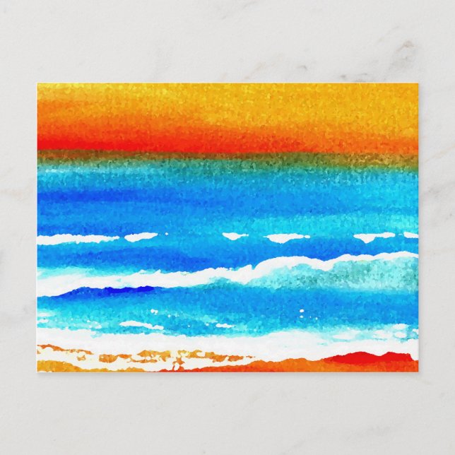 Cartão Postal Sunset Beach CricketDiane Ocean Art (Frente)