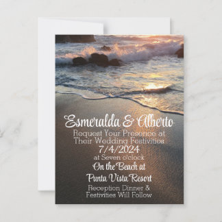 Cartão Postal Sunset Beach Wedation Modelo