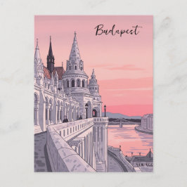 Cartão Postal Sunset Budapest Hungria - Viagem de bastião dos pe