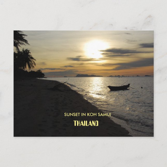 Cartão Postal Sunset da Tailândia na ilha de Koh Samui (Frente)